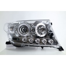 Toyota Land Cruiser FJ200 08-11 Chrome Projector Headlamp w Ring Toyota Land Cruiser FJ200 08-11 Chrome Projector Headlamp w Ring